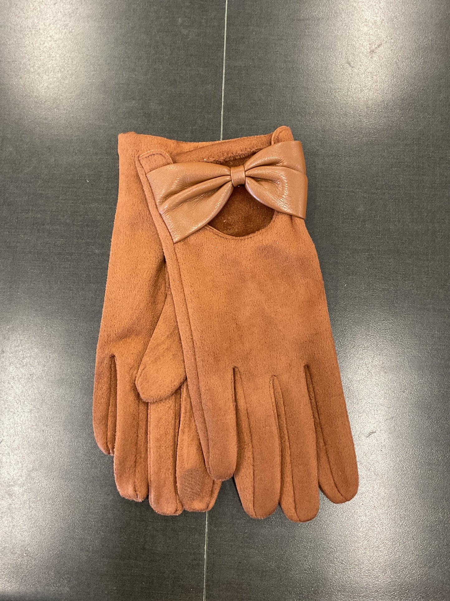 Bow Leatherette Gloves
