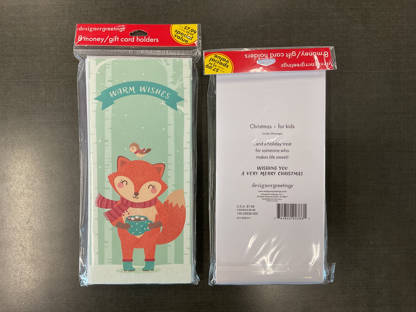 8 Ct Holiday Money/Gift Card Holders