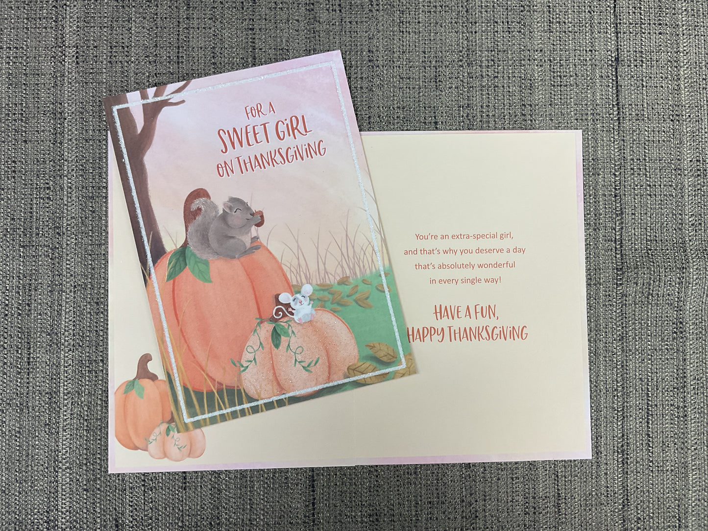 Happy Thanksgiving for a Girl Card