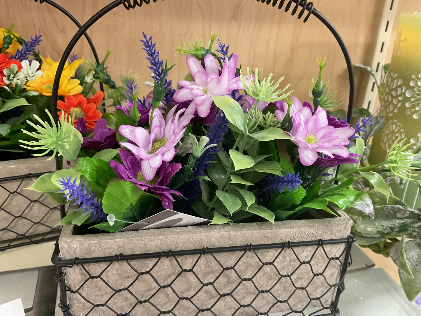 Potted faux Flowers