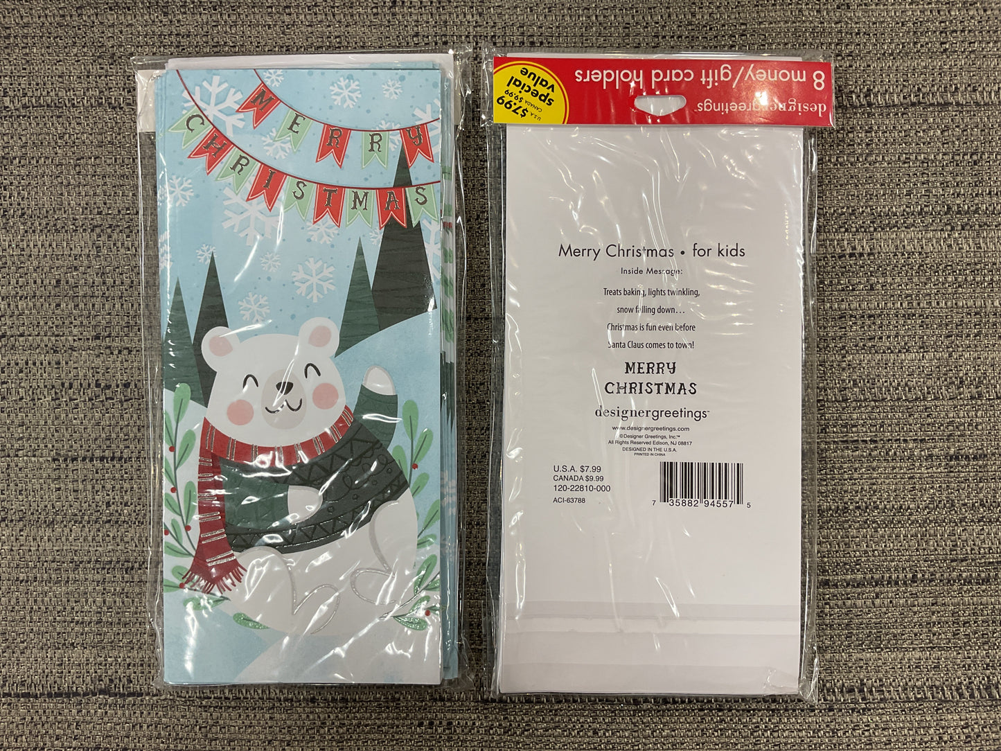 8 Ct Holiday Money/Gift Card Holders