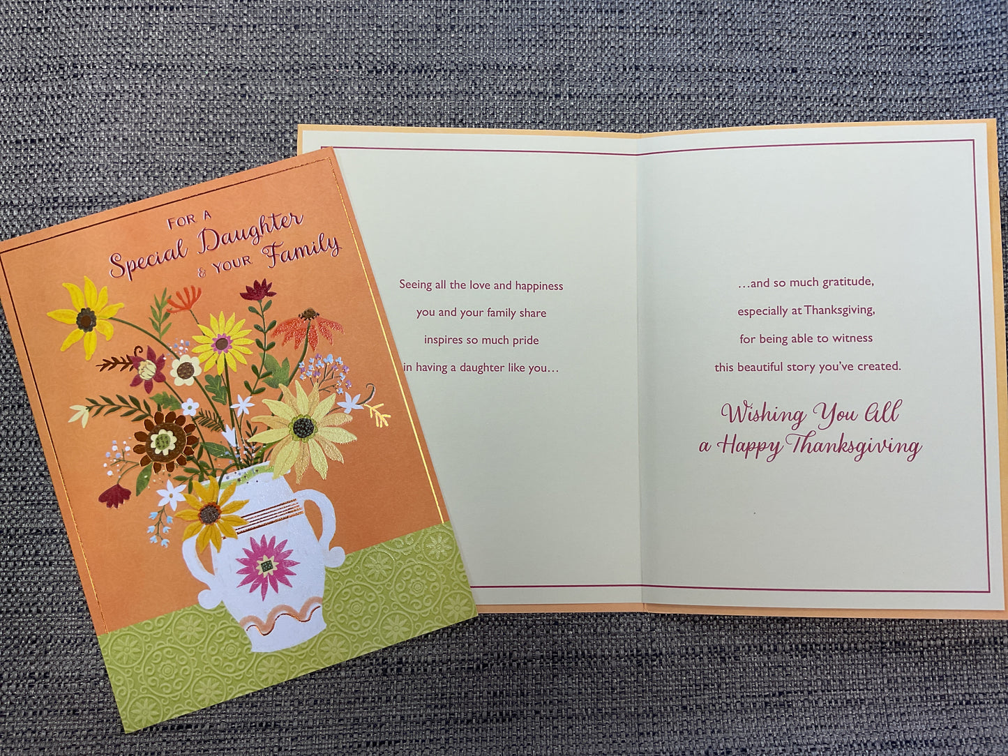 For a Special Daughter & Your Family - Thanksgiving Card