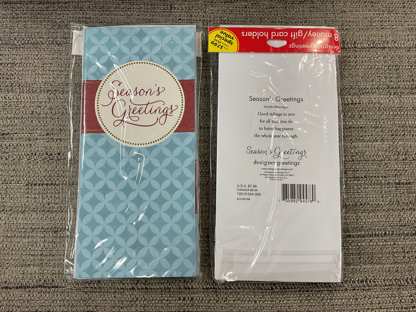 8 Ct Holiday Money/Gift Card Holders