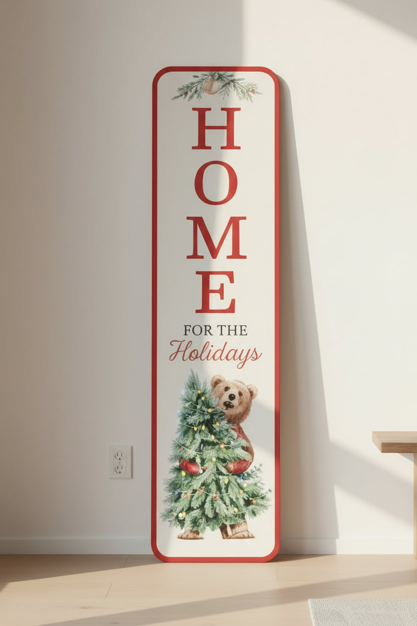 Metal Embossed Holiday Santa Hanging Wall Sign