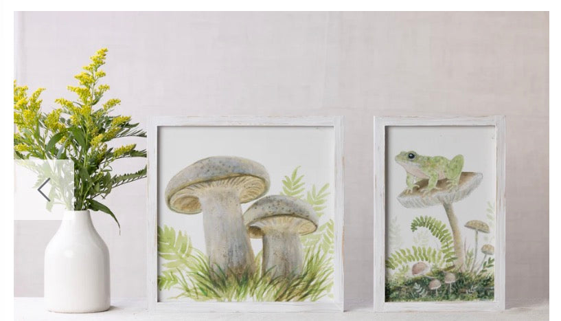 Framed Fabric Frog Art