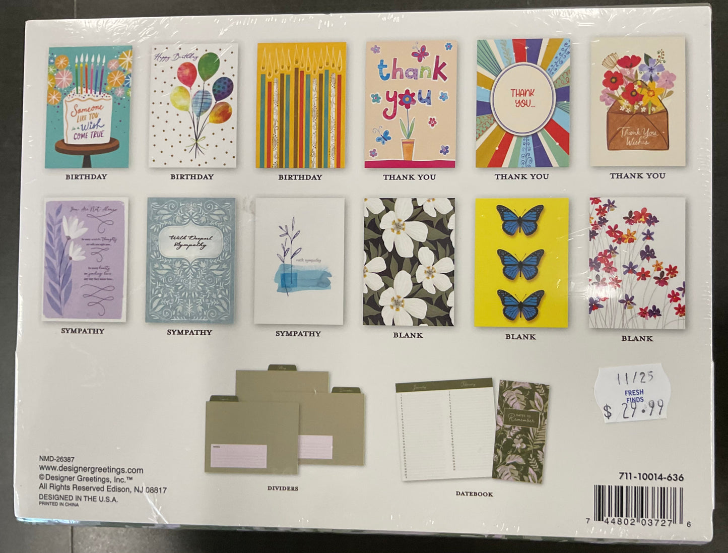 Keepsake Assorted Greeting Card Organizer