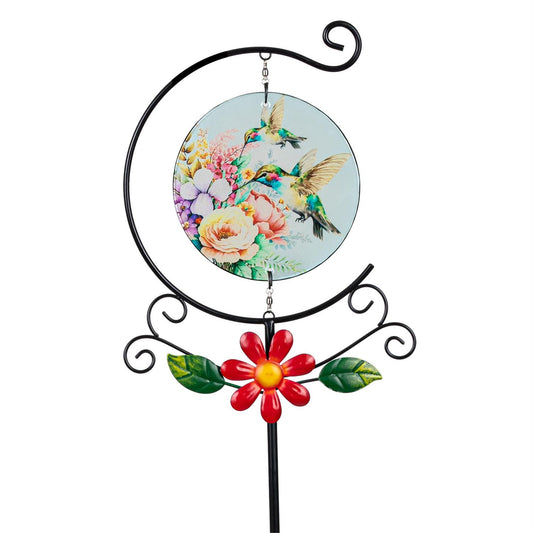 Pollinator Garden Metal and Glass Stake