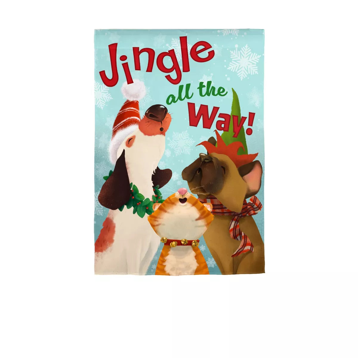 Jingle All the Way Suede Garden Flag