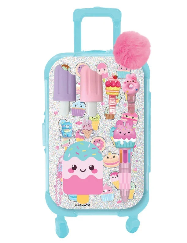 Mini Stationery Luggage Set with Ice Cream Accessories