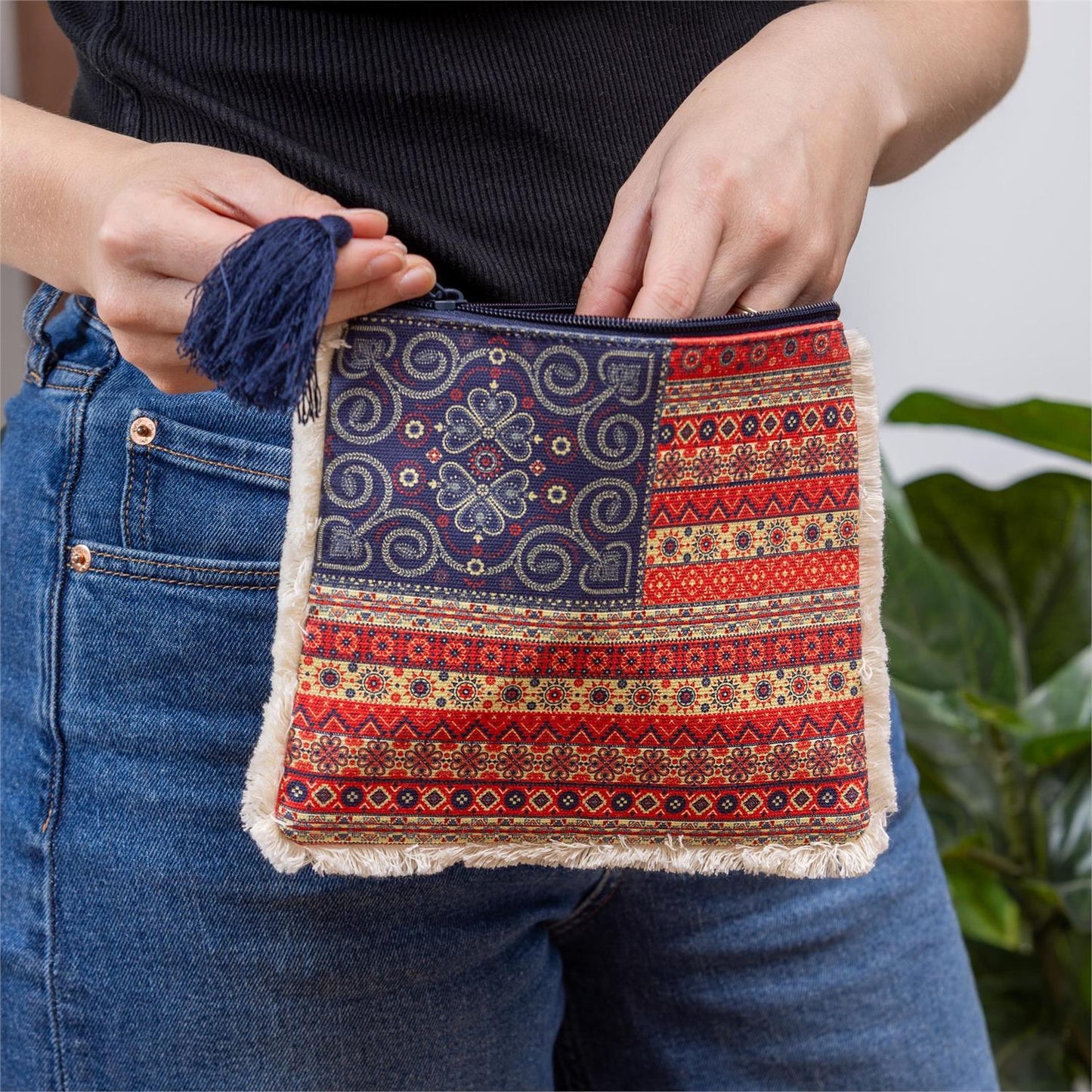 Americana BOHO Flag Zipper Pouch