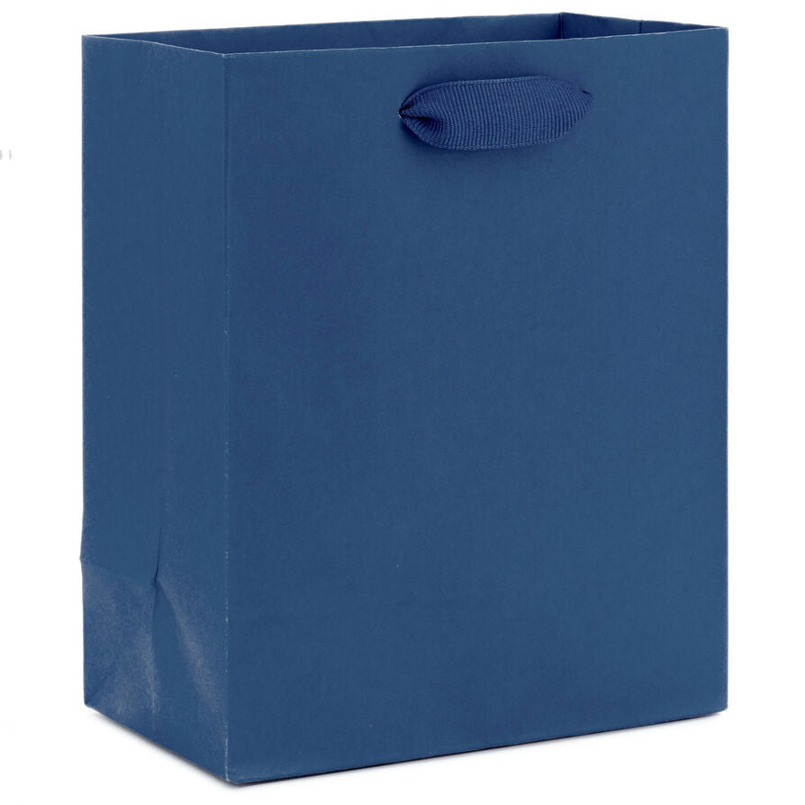 6.5" Solid Navy Blue Small Gift Bag