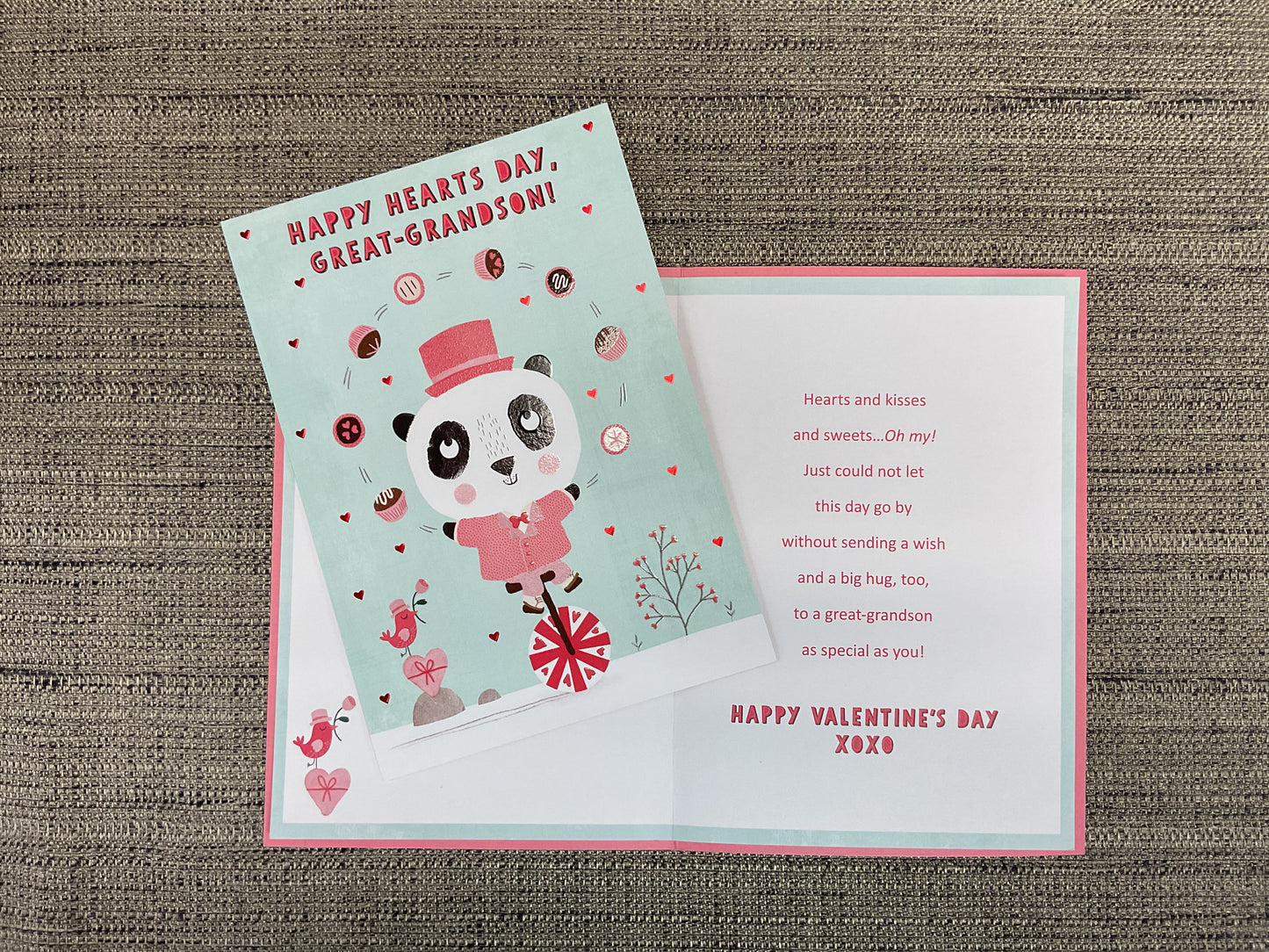 Valentine’s Day Card from Great-Grandson