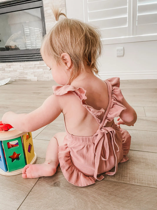 Mauve Ruffle Romper