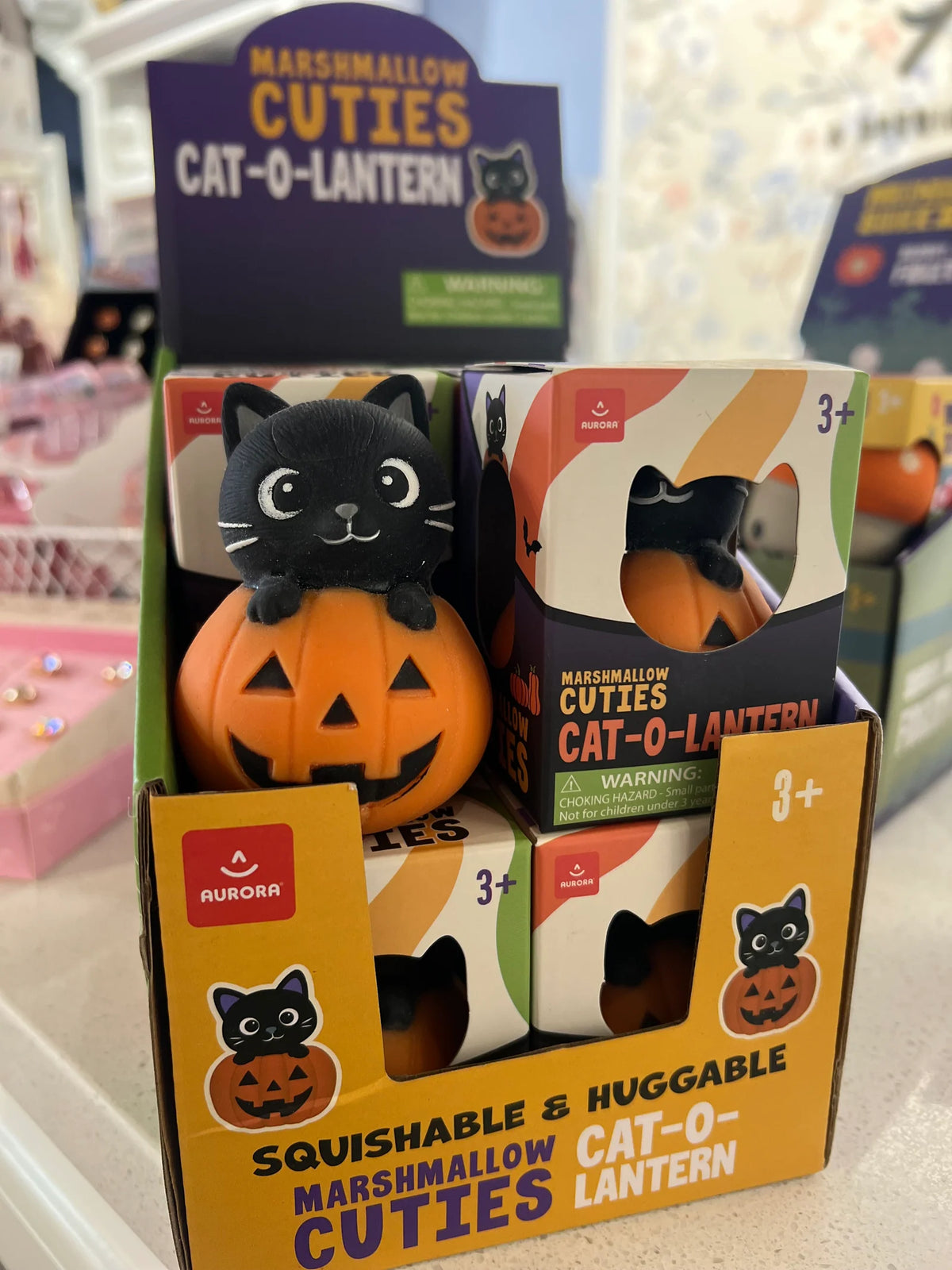 Marshmallow Squeeze Cat Jack-O-Lantern