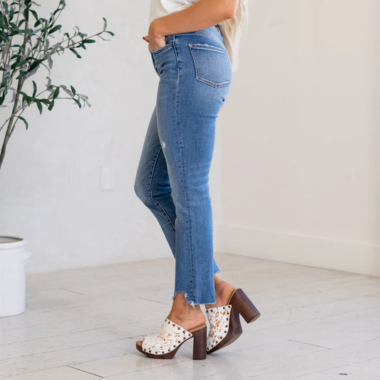 High Rise Slim Straight Leg Jeans