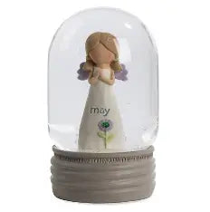 Birthstone Angel Snow Globe