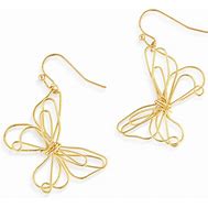 Butterfly Open Charm Gold Earrings
