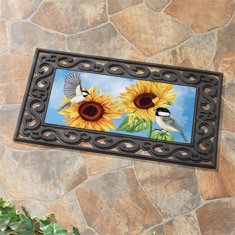 Sunflower Chickadees Sassafras Switch Mat