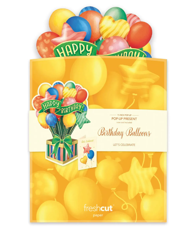Classic Birthday Balloons Pop-up Card