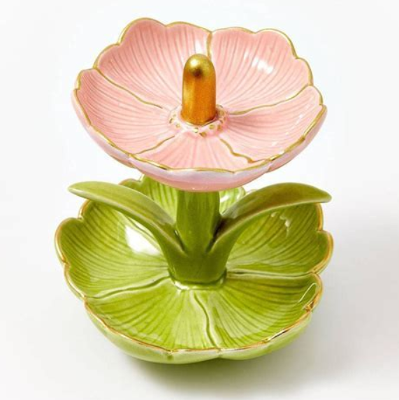 4" Blooming Tulip Ceramic Ring & Jewelry Dish
