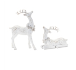 Resin Winter Deer Decor, Asst