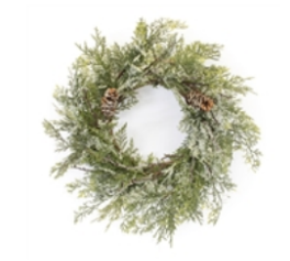 Iced Pine Wreath 20"D