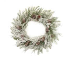 Frosted Mixed Pine Wreath 27"D