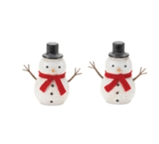 Paper Pulp Snowman 4.5"H