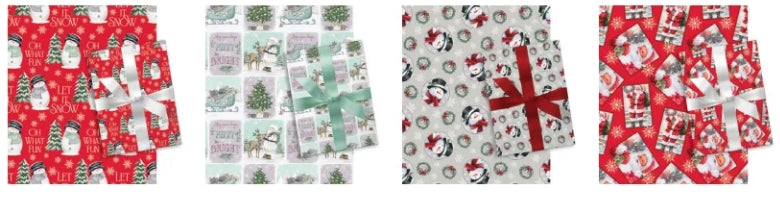 Snowman and Santa Roll Wrap Assortment