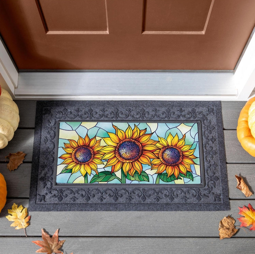 Stained Glass Sunflower Stalk Sassafras Switch Mat