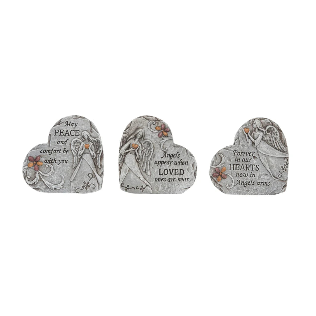 Cement Heart Angels Memorial Stepping Stone