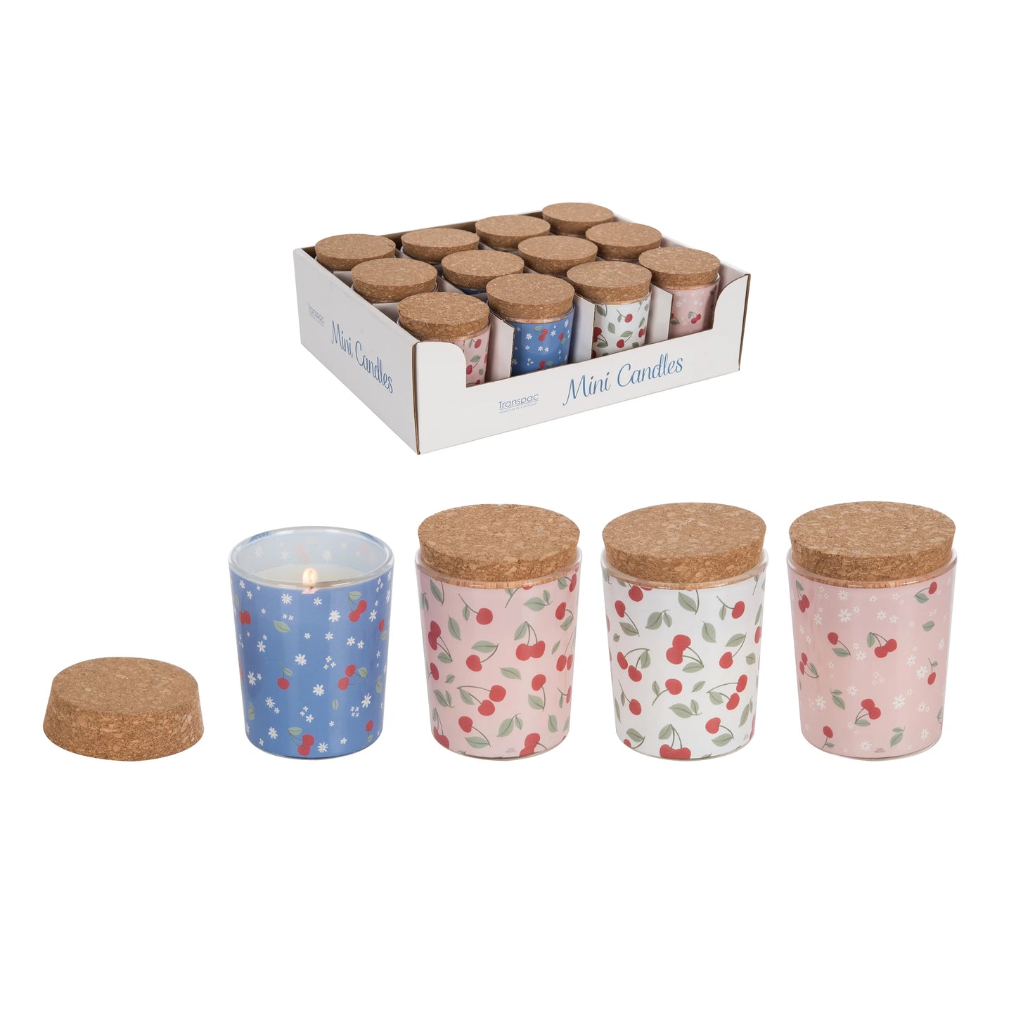 Mini Glass Cherry Candles
