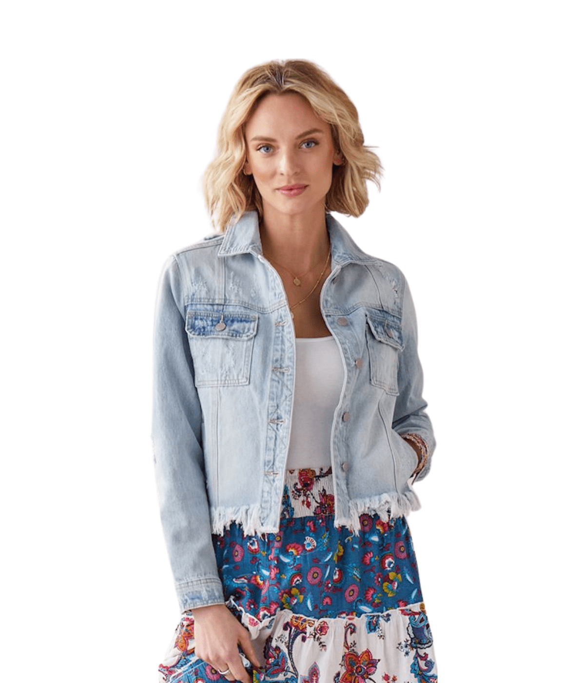 Distressed Denim Jean Jacket