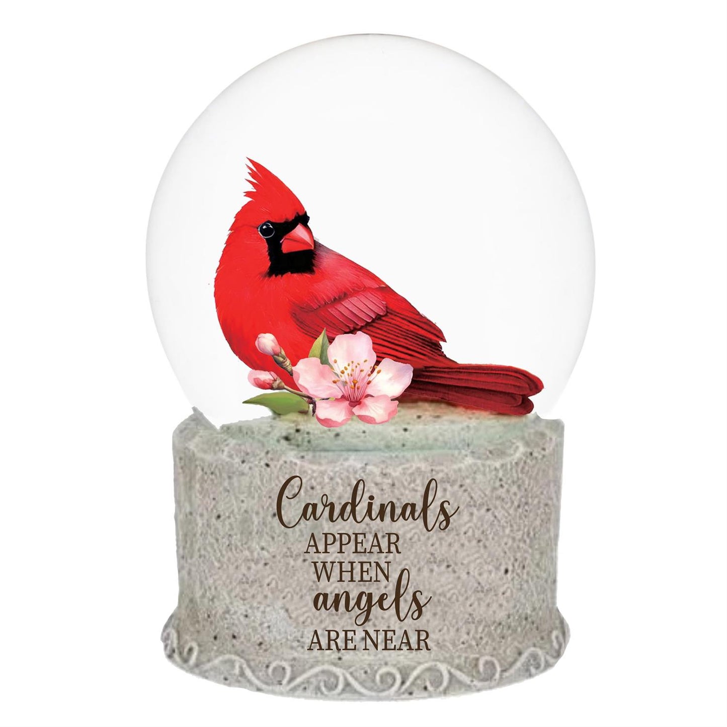 Memorial Water Globe "Cardinals Appear When Angels are Near"