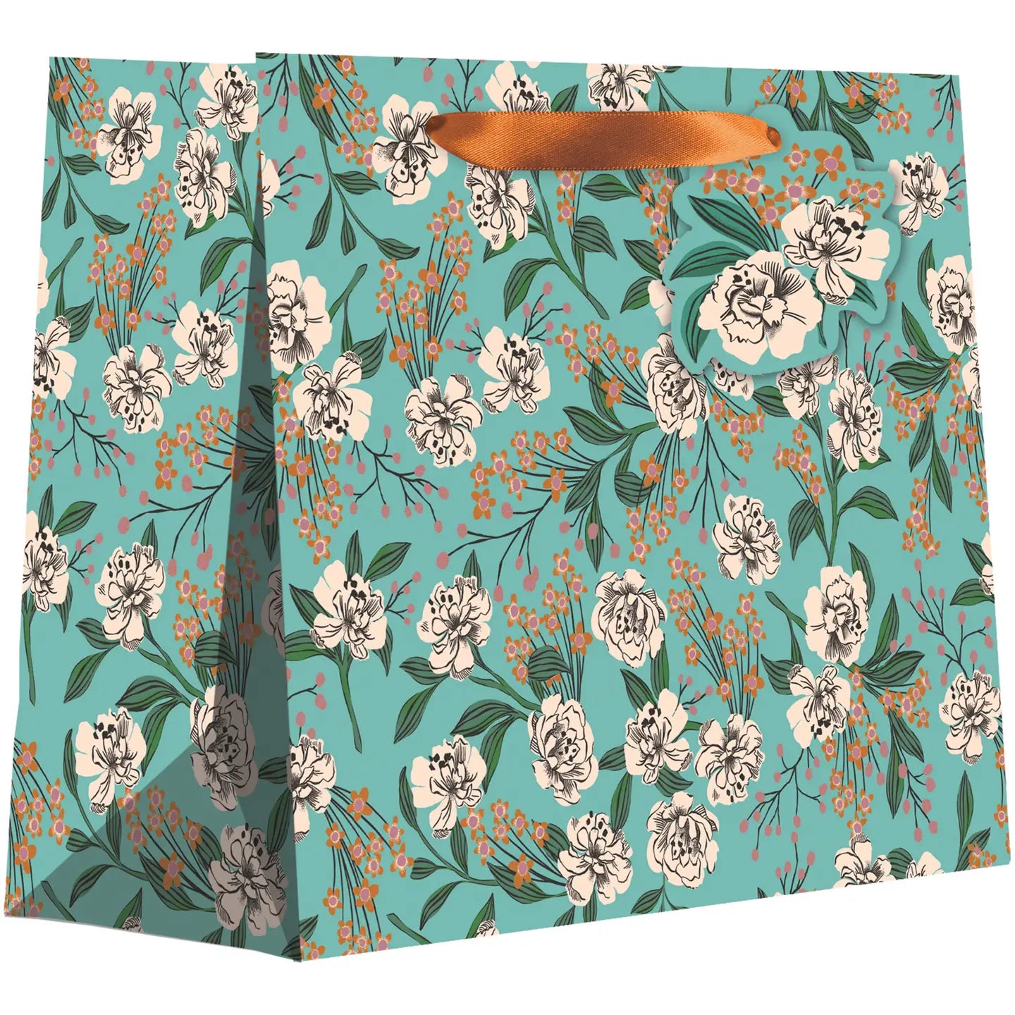 Retro Floral Aqua - Large Gift Bag