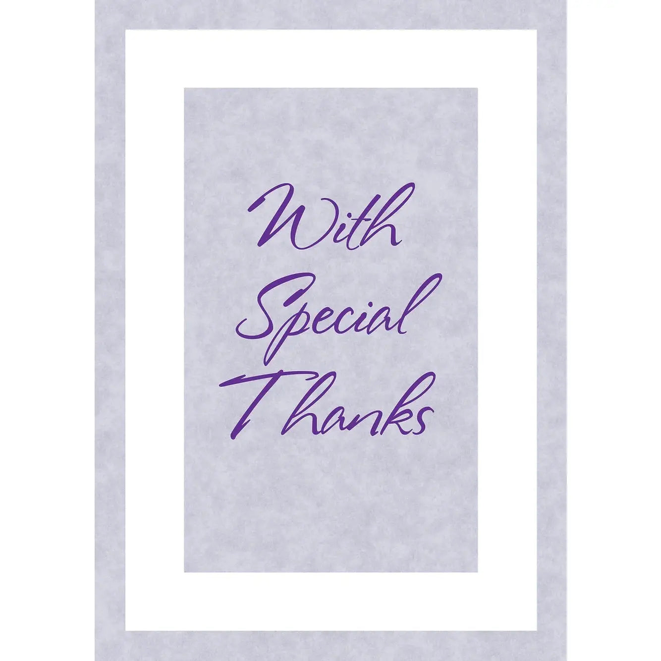 With Special Thanks Card