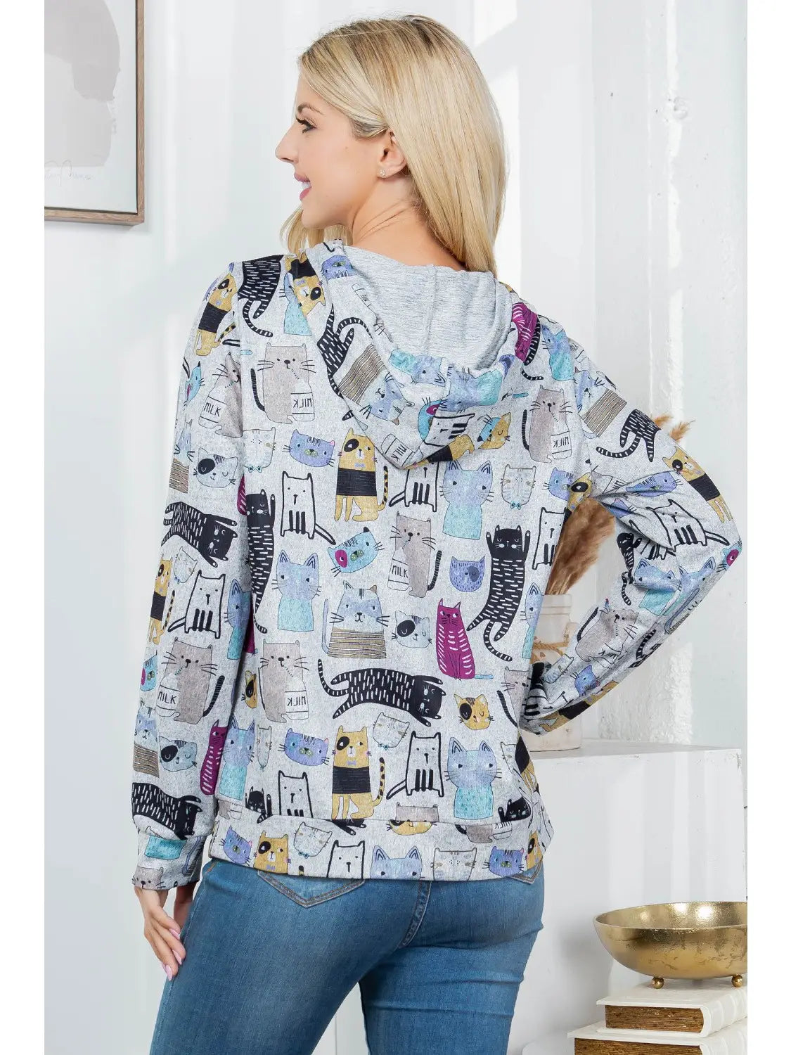 Cat Sweater Knit Pullover Hoodie