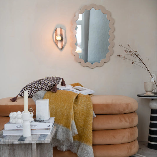 Framed Scalloped Wall Mirror
