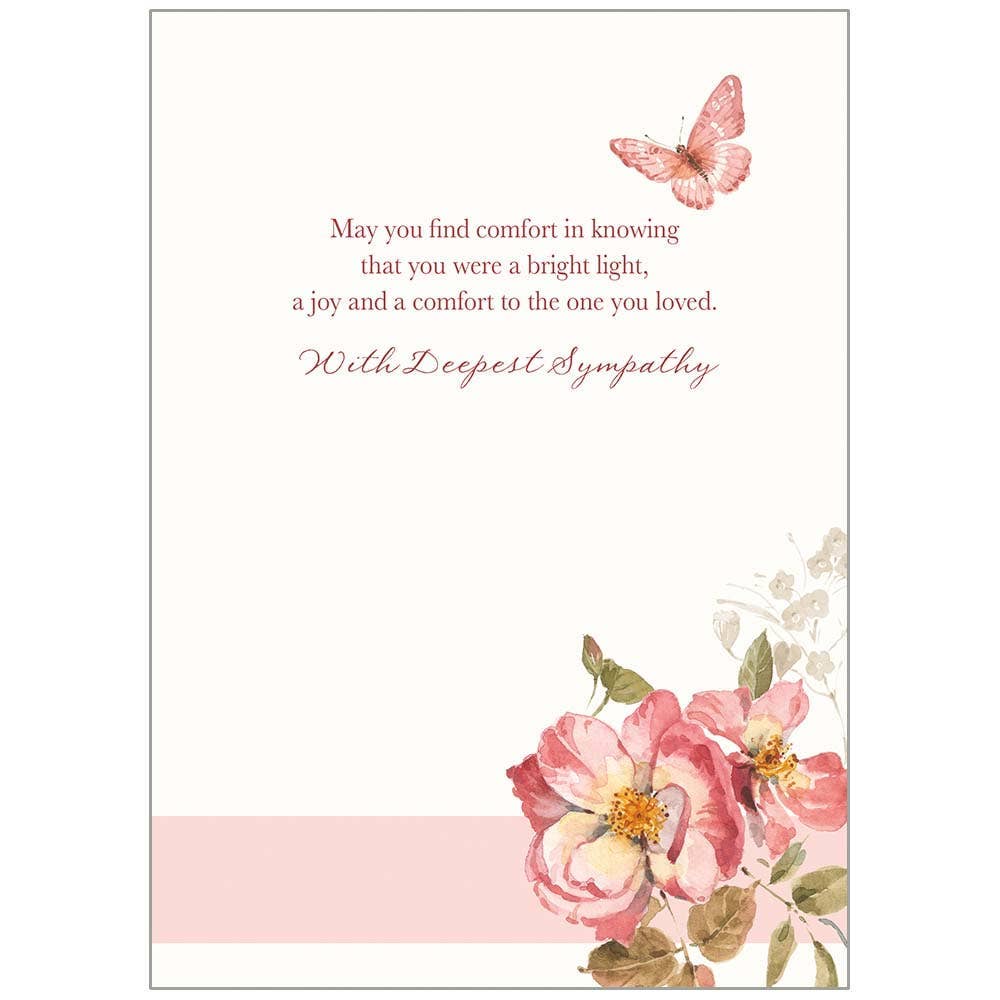 Pink Butterfly - Sympathy Card