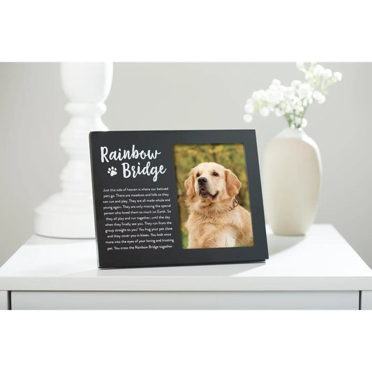 Rainbow Bridge Pet Memorial Frame, Black
