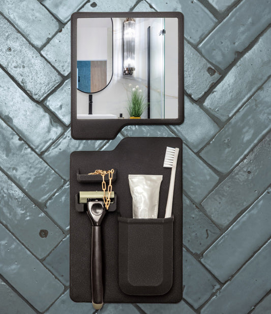 Brodeo Drive Beardless Leader Fogless Shaving Mirror & Organizer