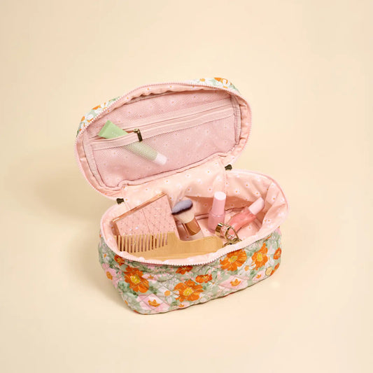 Glam & Go Quilted Cosmetic Bag–Bouquet Beauty Sage