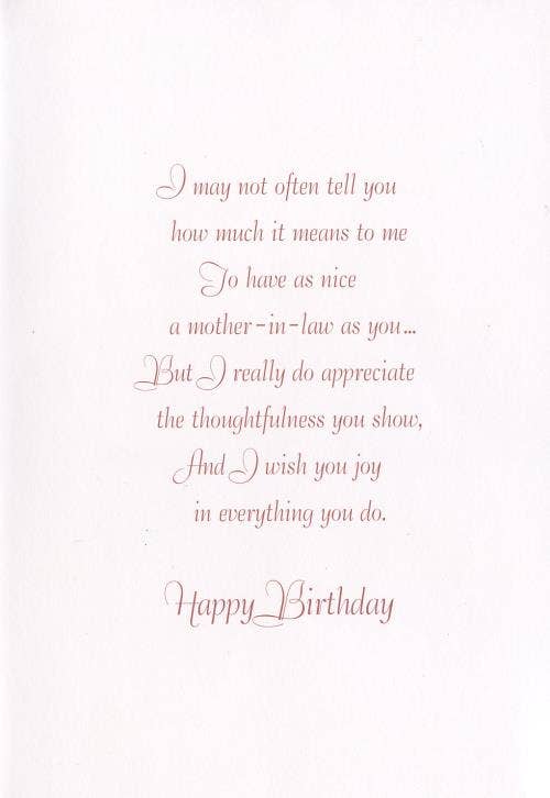 Mother-in-Law Birthday Card