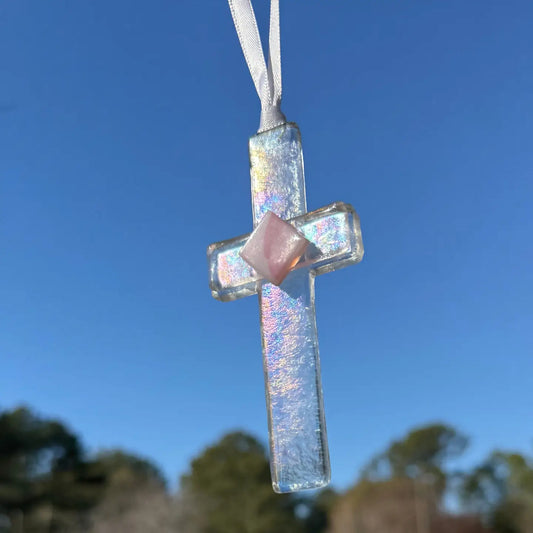 Grandma Handmade Glass Cross