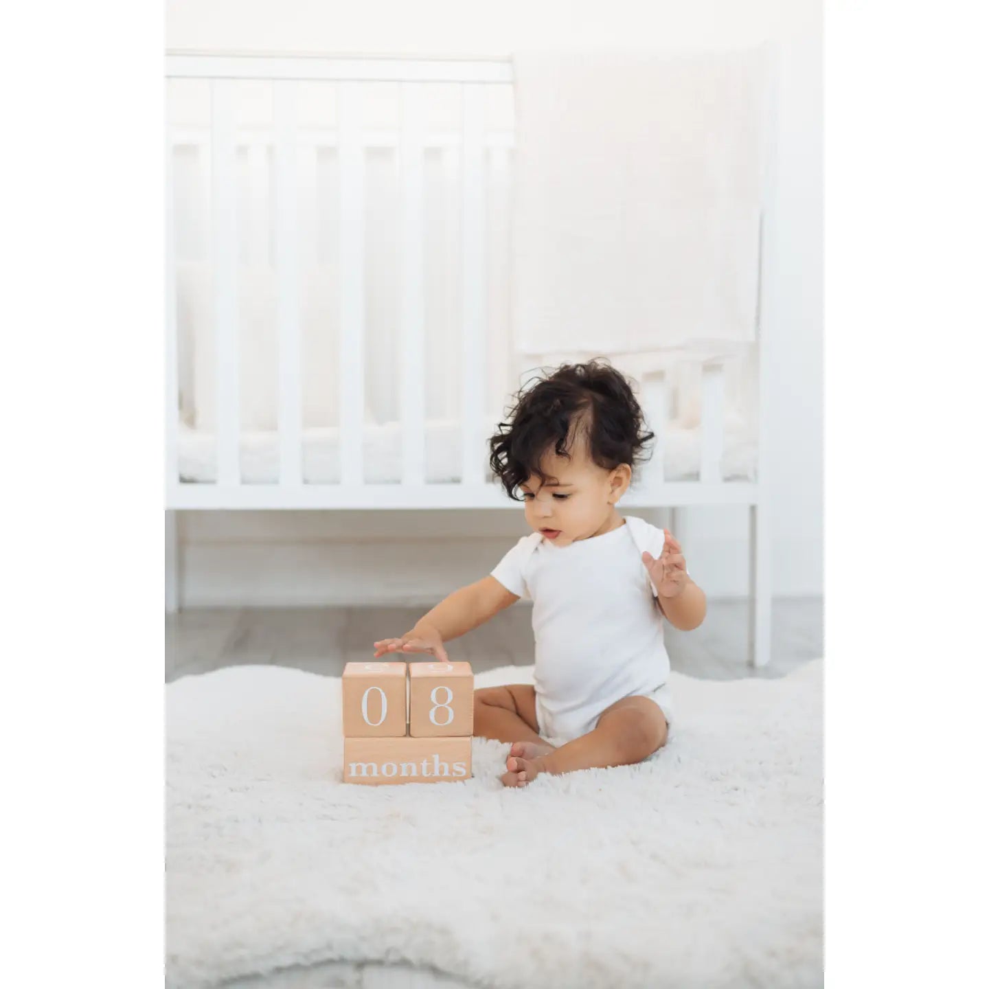 Natural Wooden Milestone Blocks Photo Prop
