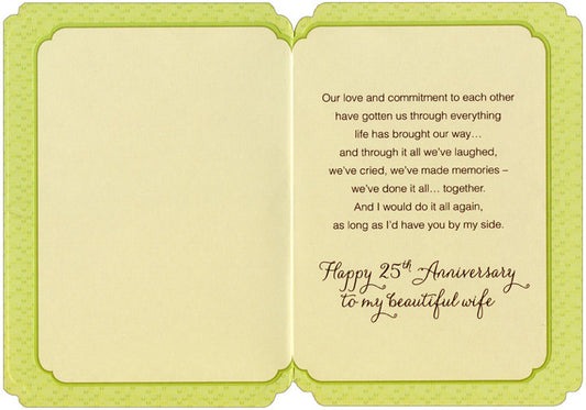 25th Anniversary for Wife Card