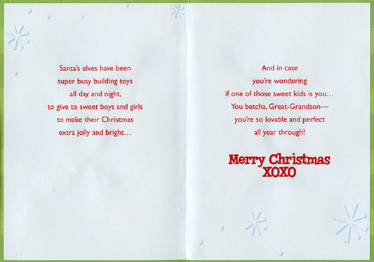 Young Great-Grandson Christmas Card