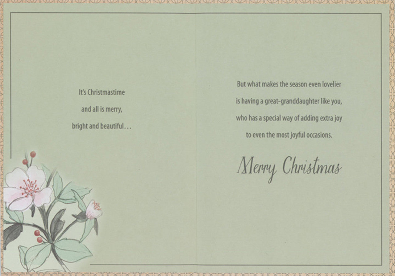 Great-Granddaughter Christmas Card