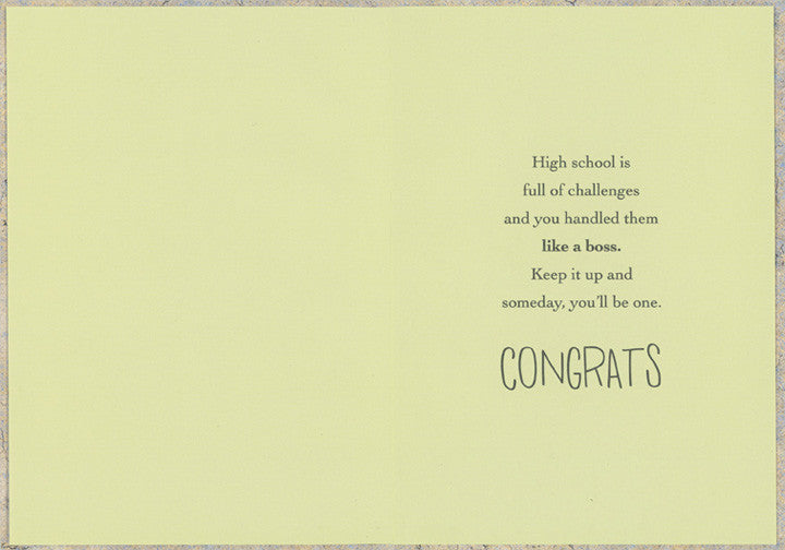 Hey Grad : Shiny Black Tassel High School Graduation Congratulations Card