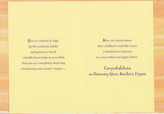 No Greater Gift Than Knowledge Master's Degree Graduation Congratulations Card